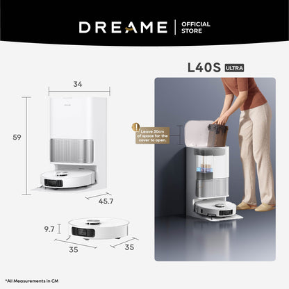 Dreame L40S Ultra Robot Vacuum and Mop with Self-Cleaning and Auto-Empty Dock